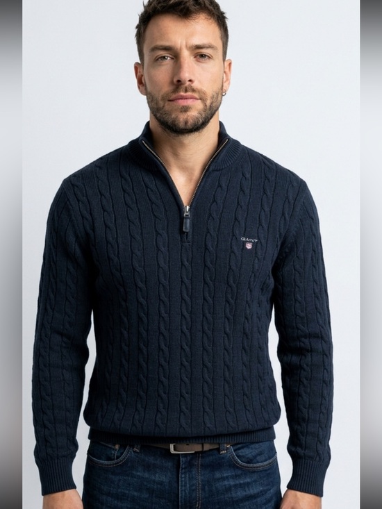 Gant Other - GANT Men's Navy Cable Half-Zip Sweater